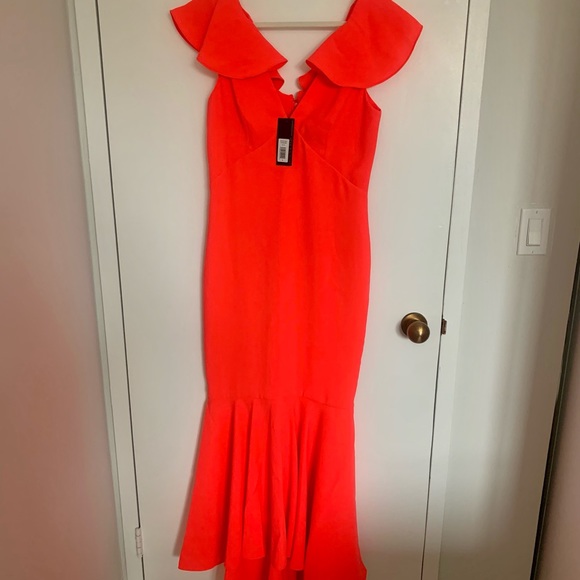 NWT Mason V-Neck High-Low Trumpet Gown - Picture 4 of 7